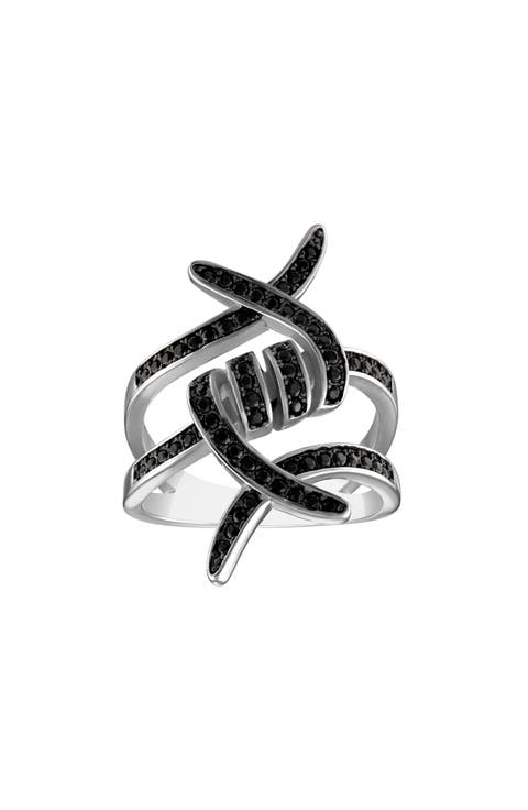 Sterling Silver Black Spinel Ring