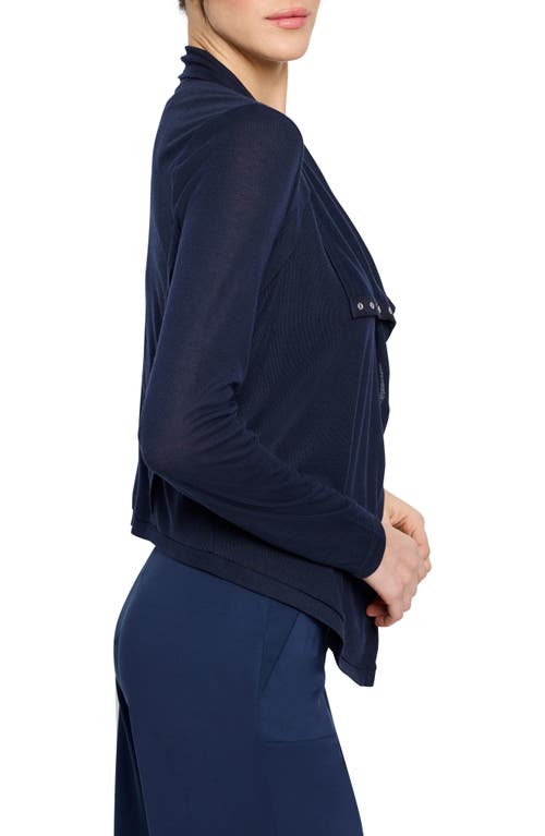 Nz Active By Nic+zoe Gauzy Snap Front Cardigan In Purple