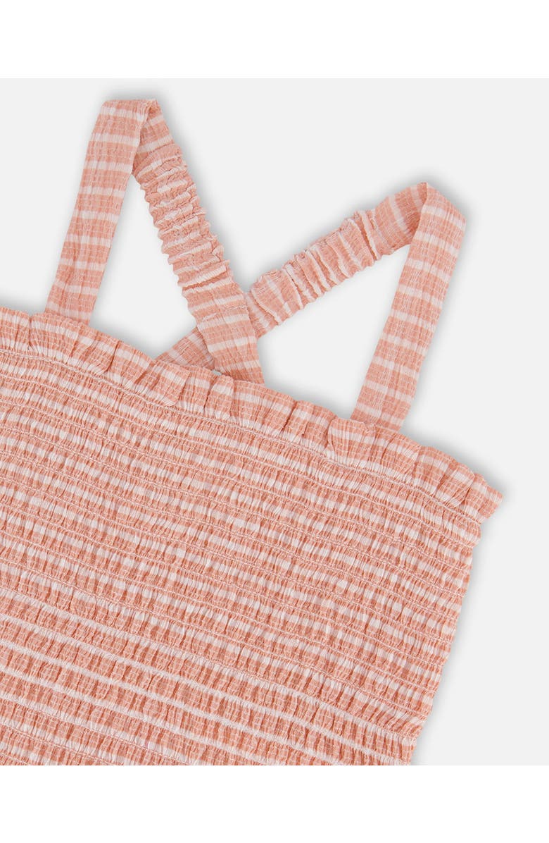 Deux par Deux Girl's Smocked Tank Top Light Old Pink, Alternate, color,