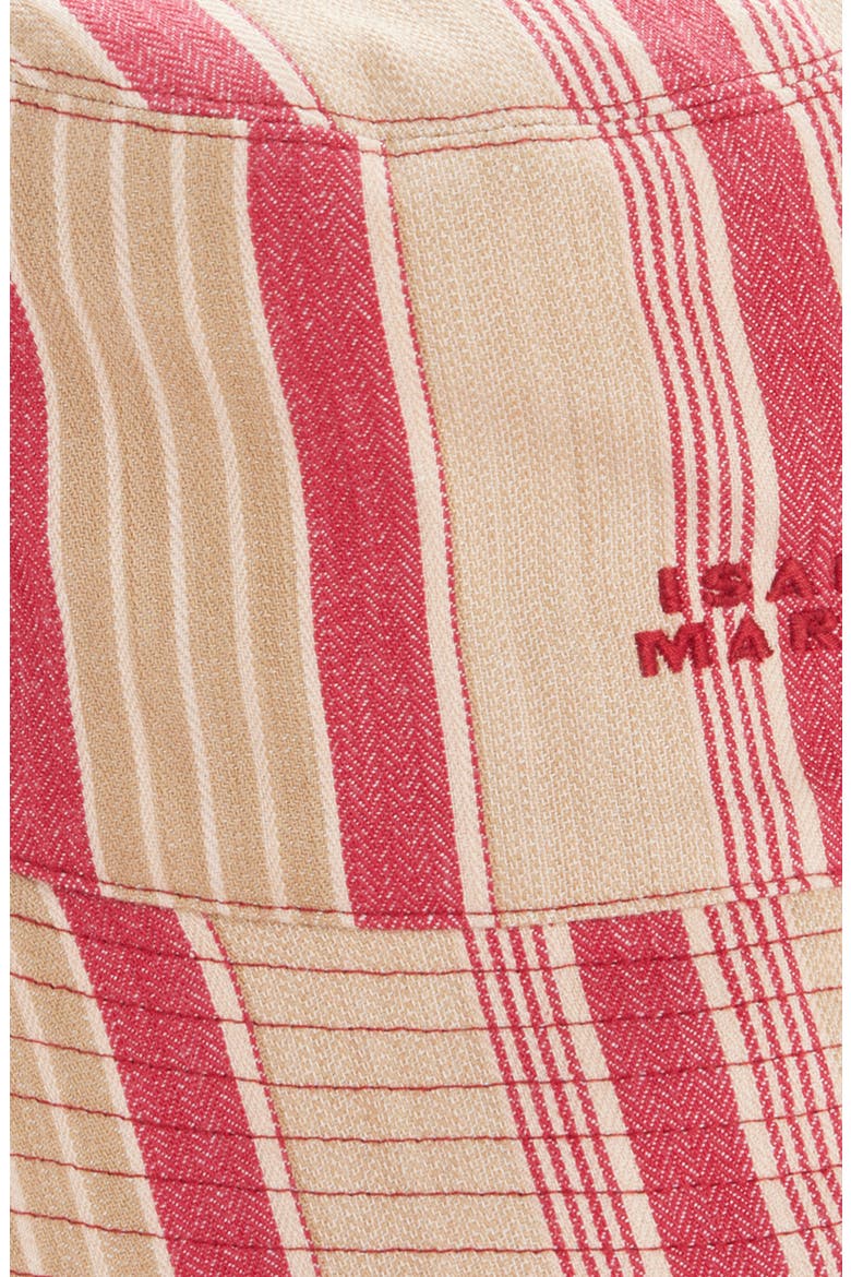Shaelyn Embroidered Logo Stripe Bucket Hat, Alternate, color, RED
