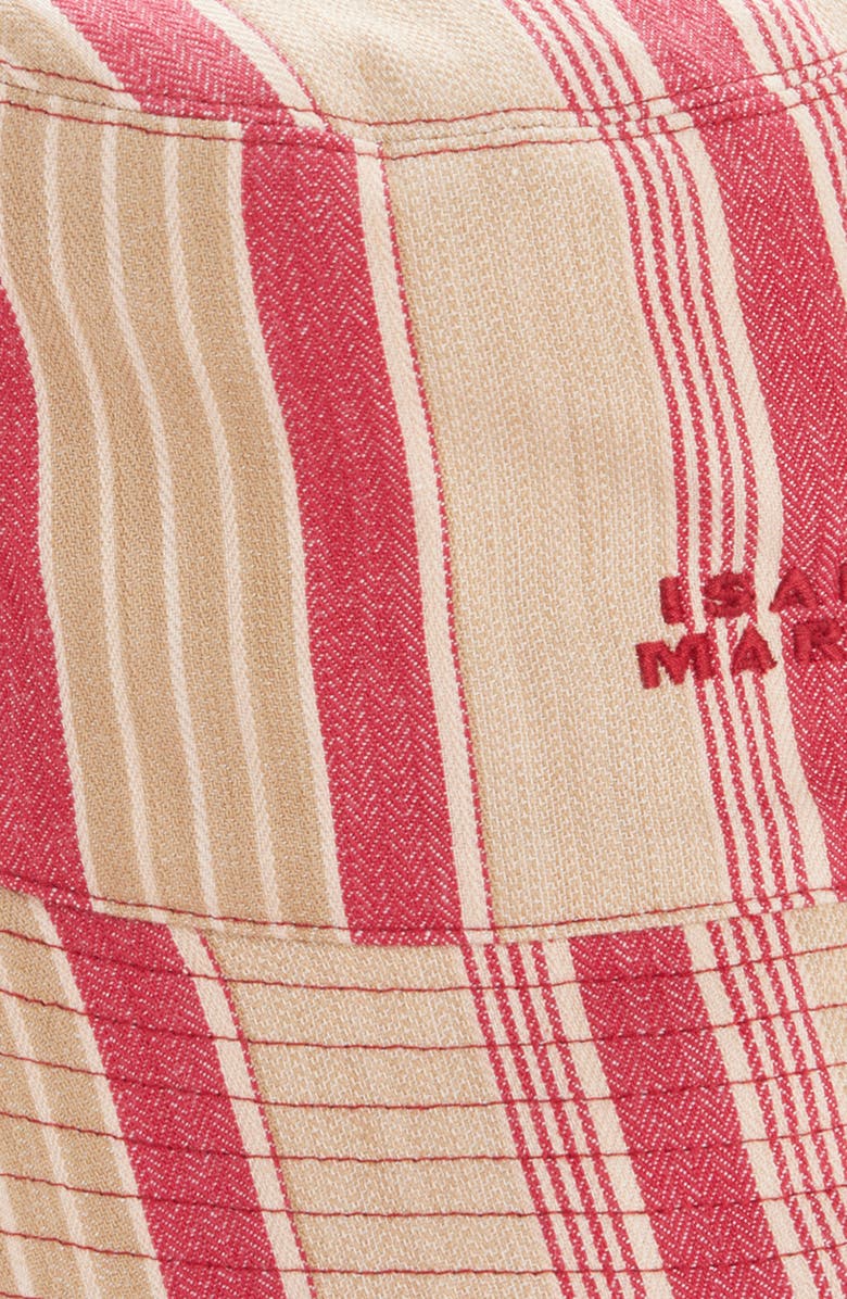 Isabel Marant Shaelyn Embroidered Logo Stripe Bucket Hat, Alternate, color, Red