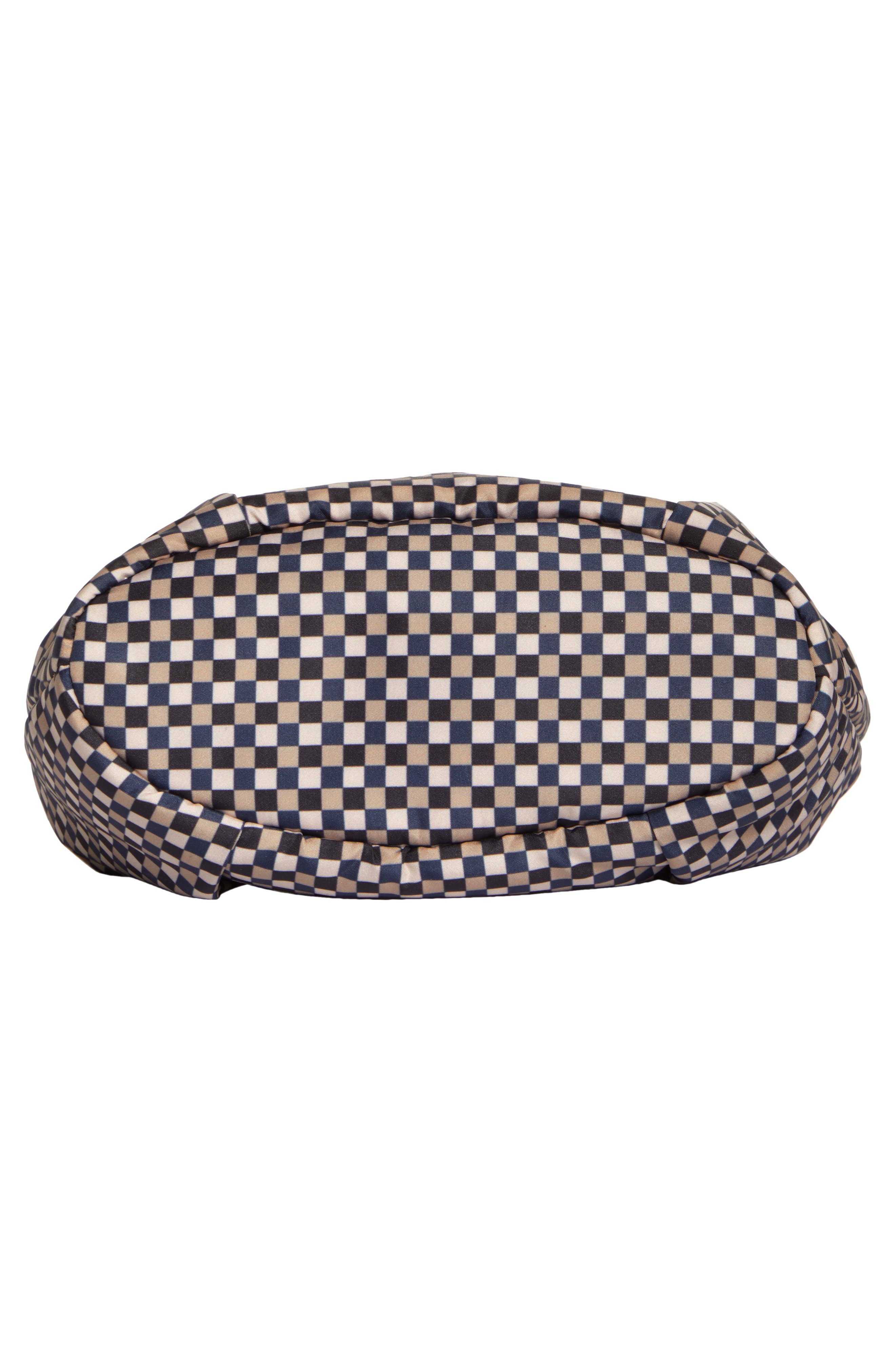 Ganni Mini Check Padded Hobo Bag, Alternate, color, 