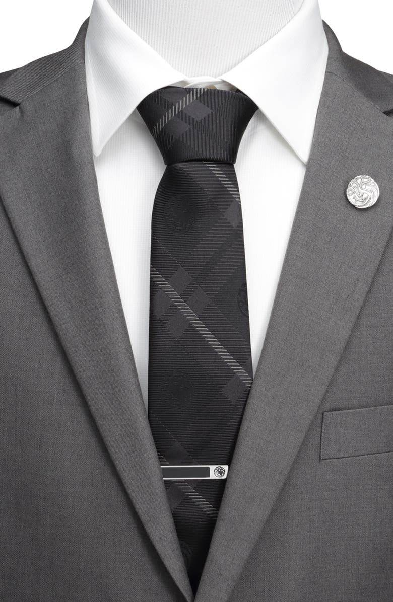 Cufflinks, Inc. Game of Thrones Targaryen Dragon Plaid Silk Tie, Alternate, color,