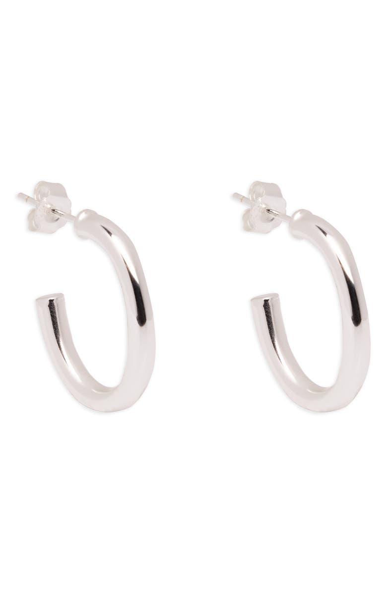 Argento Vivo Sterling Silver J-Hoop Earrings, Main, color, Silver