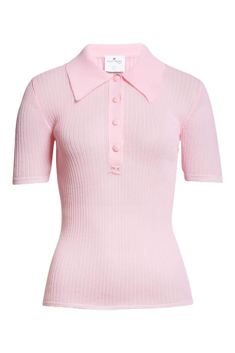 Semisheer Rib Polo, Alternate, color, PINK