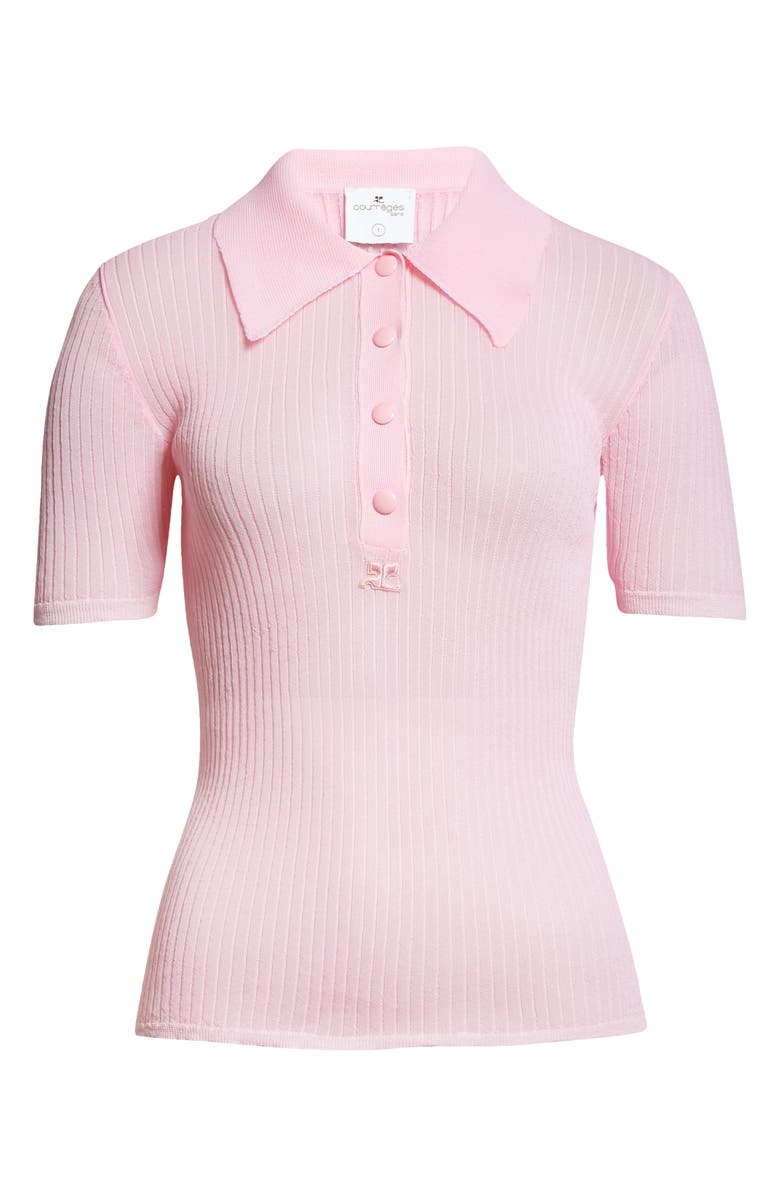 Courrèges Semisheer Rib Polo, Alternate, color, 