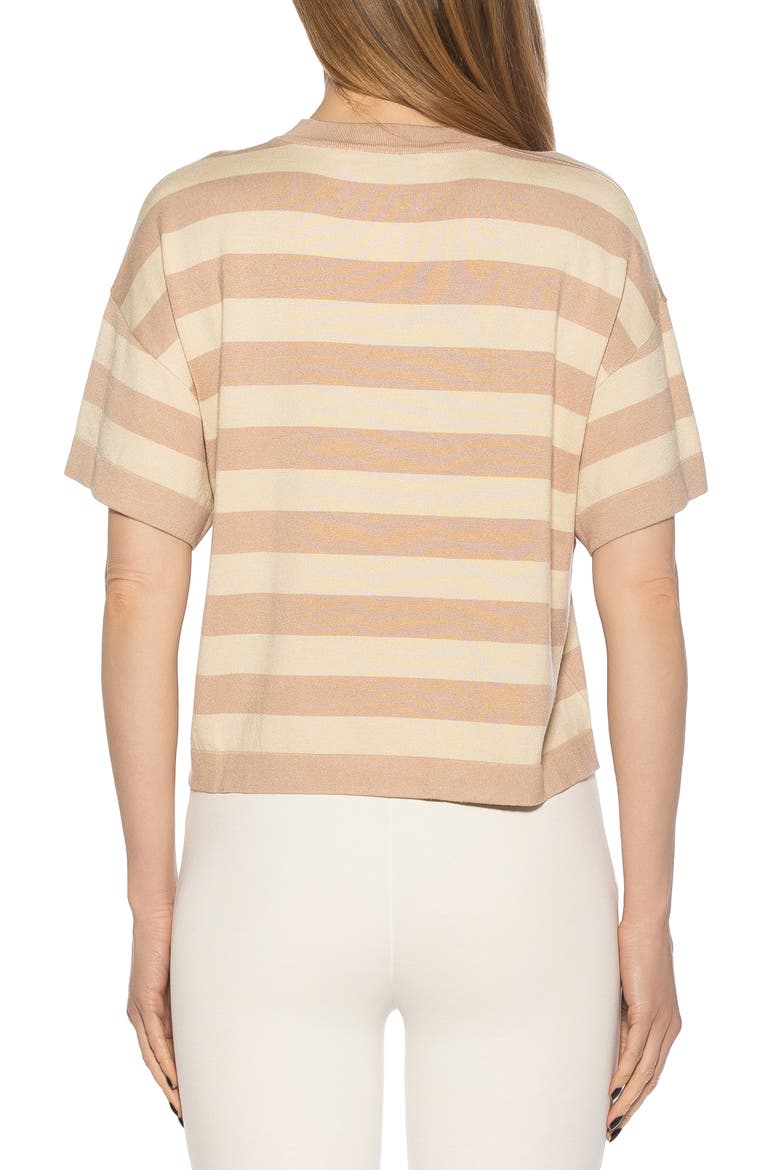 Remy Stripe Short Sleeve Top, Alternate, color, BEIGE