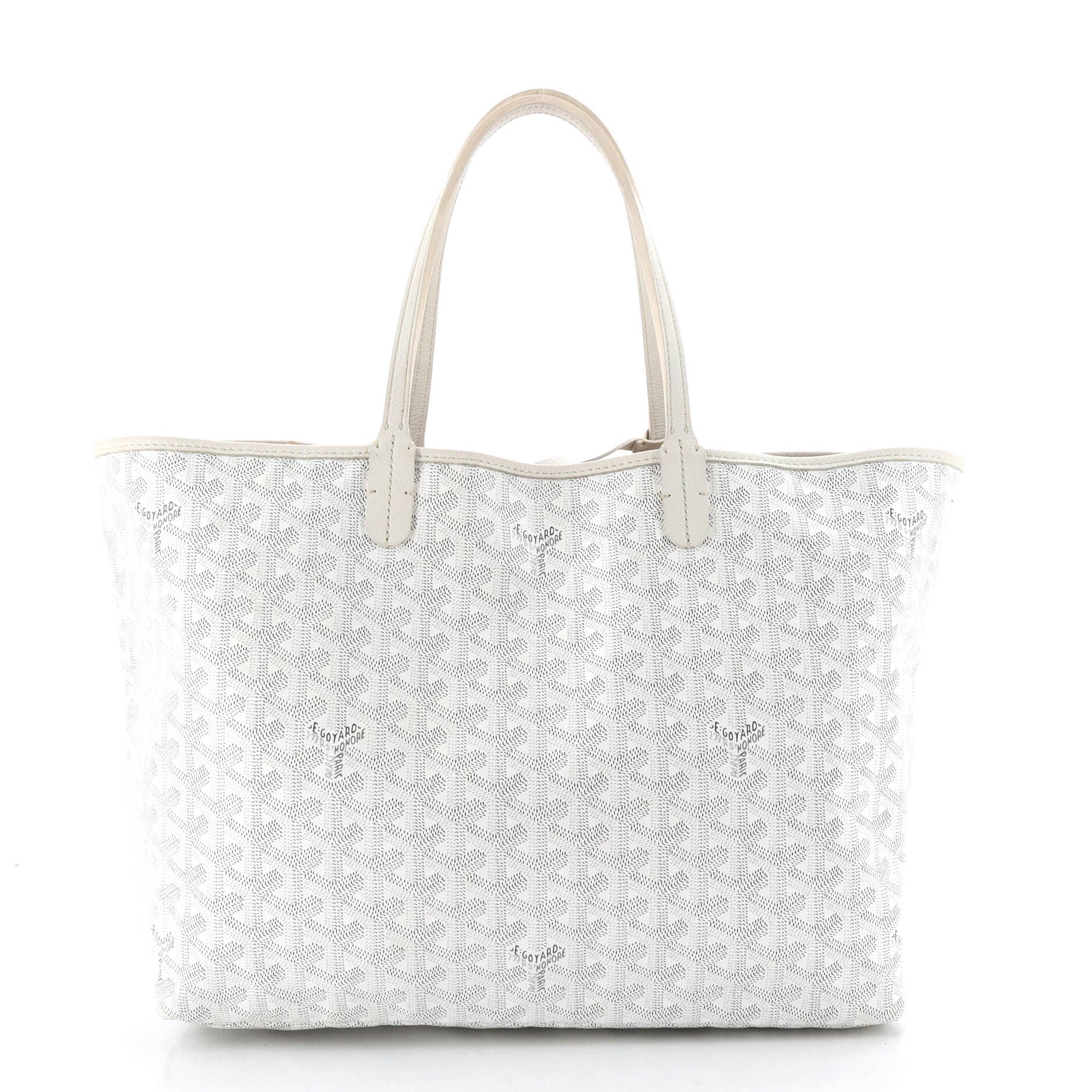 Pre-Owned Goyard Saint Louis Tote Coated Canvas PM, Main, color, White