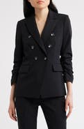 Tahari ASL Double Breasted Ruched Blazer