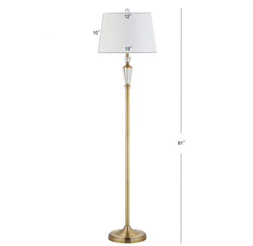 Jonathan Y Harper Crystal / Metal Led Floor Lamp In Brass Gold/clear