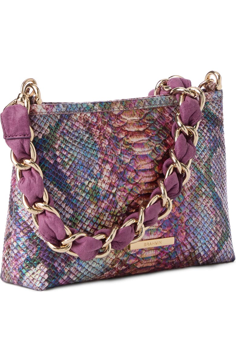 Brahmin Mod Lorelei Croc Embossed Leather Shoulder Bag, Alternate, color, Dewberry