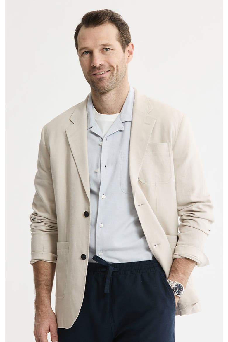 Linen Blend Blazer, Main, color, Stone