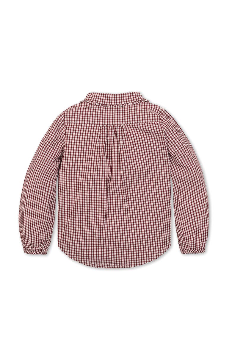 Hope & Henry Kids' Organic Button Down Peter Pan Collar Top, Alternate, color, Dark Red Check
