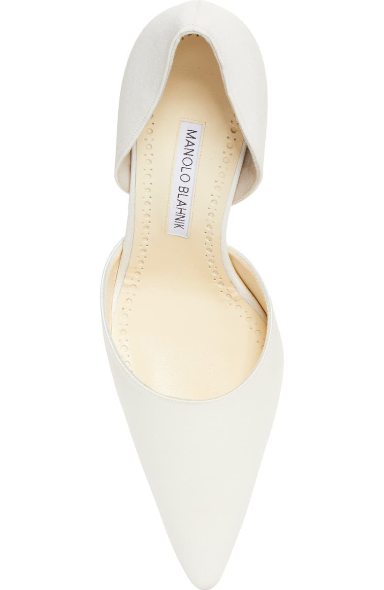 Manolo Blahnik Taylerbinu Satin d'Orsay Pump, Alternate, color, Cream