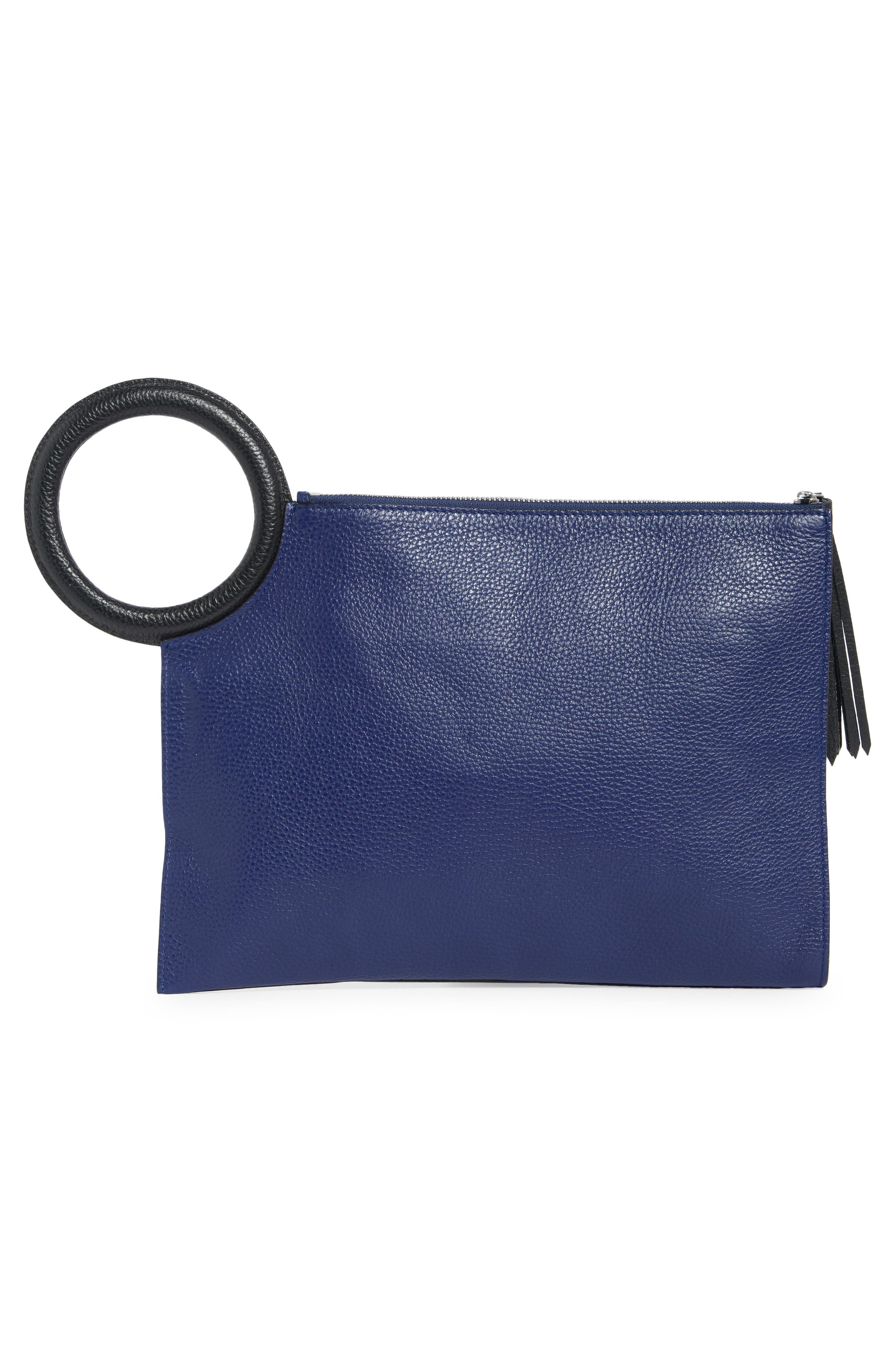 Longchamp Tassel Leather Clutch, Alternate, color, Sapphire