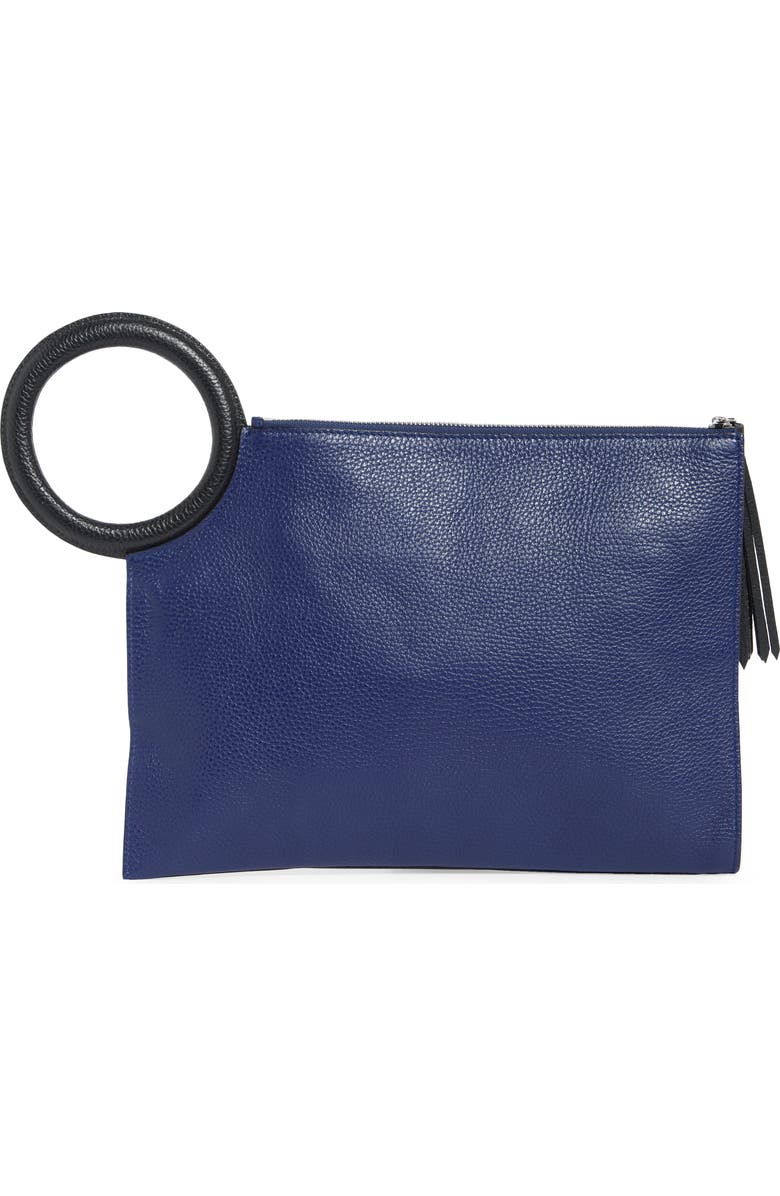 Longchamp Tassel Leather Clutch, Alternate, color, Sapphire