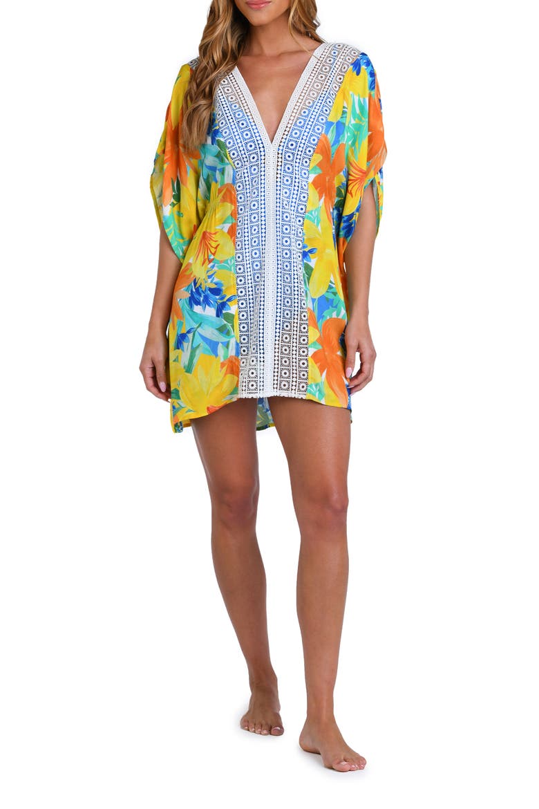 Summertime Vibes Cover-Up Caftan, Main, color, YELLOW MULTI