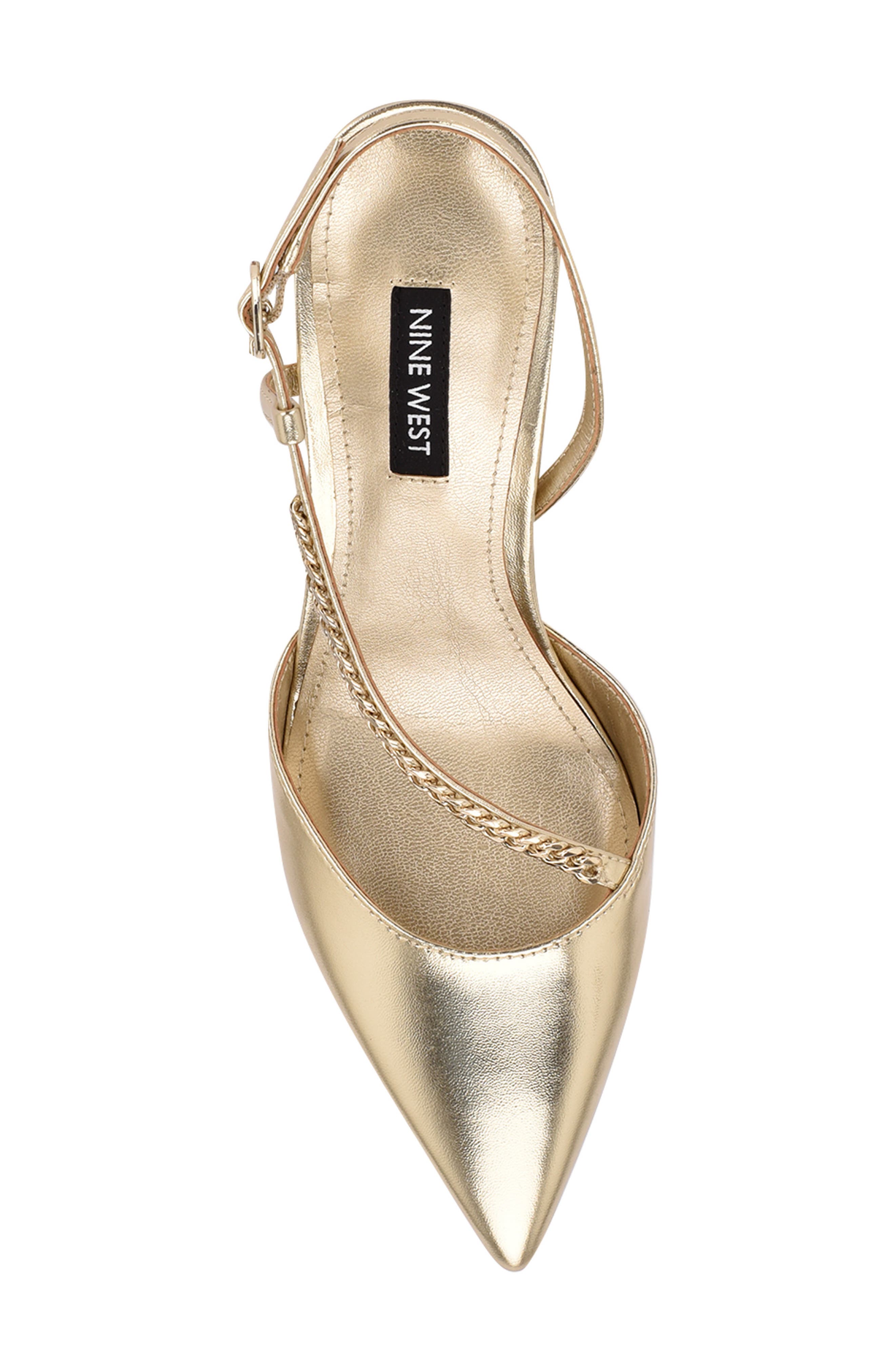 Nine West Gisha Chain Slingback Pump, Alternate, color, Gold 710