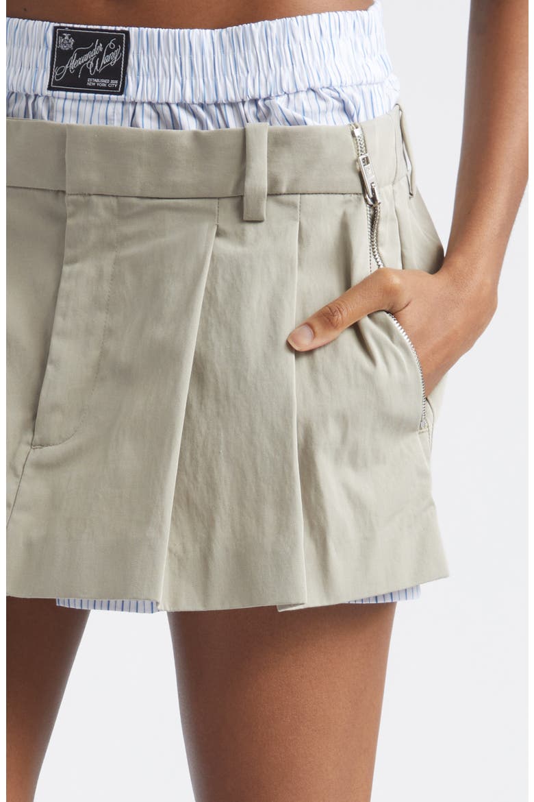 Prestyled Pleated Miniskort, Main, color, STONE
