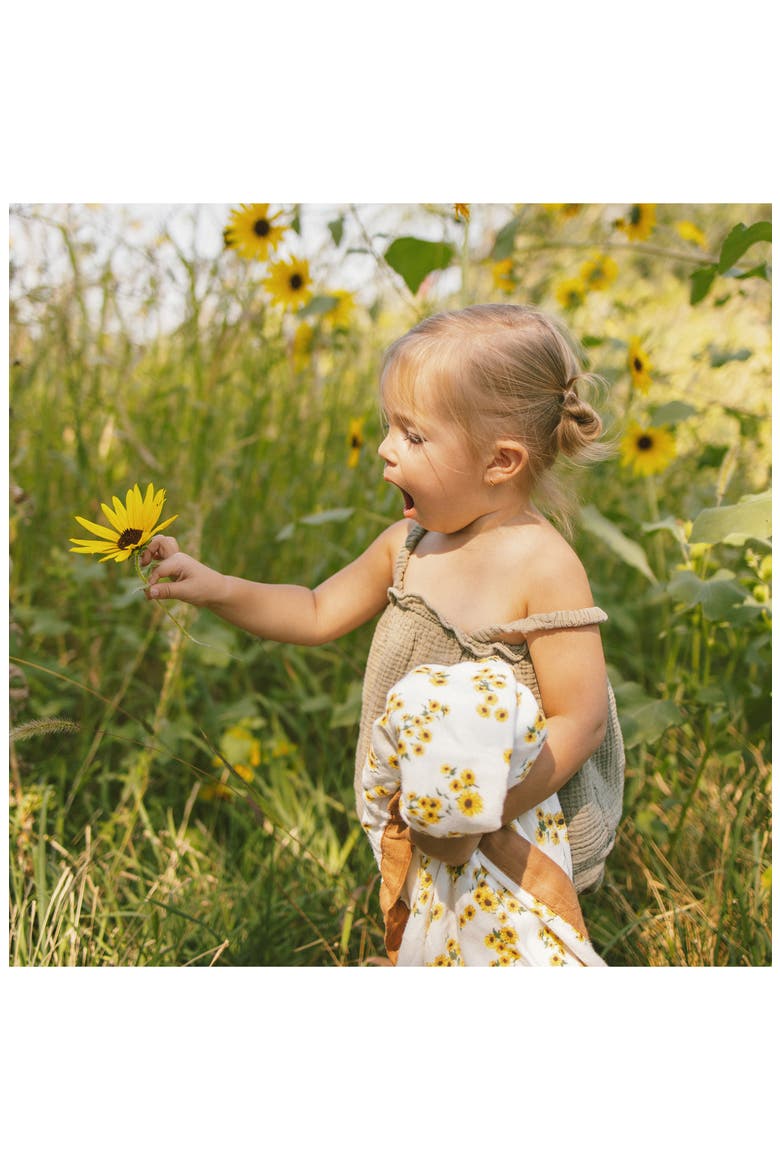 Deluxe Muslin Baby Receiving Quilt, Alternate, color, DITSY SUNFLOWER