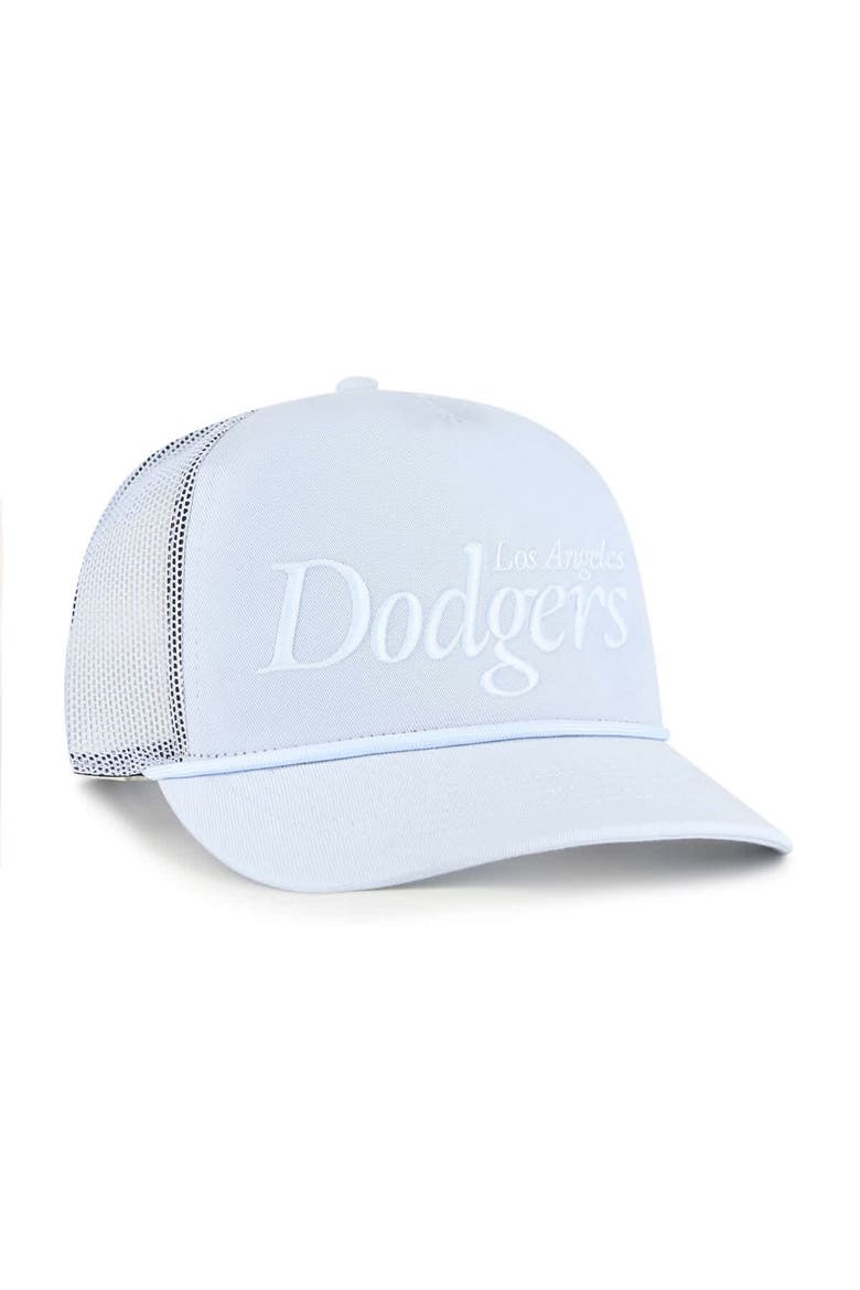 Men's '47 Light Blue Los Angeles Dodgers Foundation Script Hitch Adjustable Trucker Hat, Alternate, color, Light Blue
