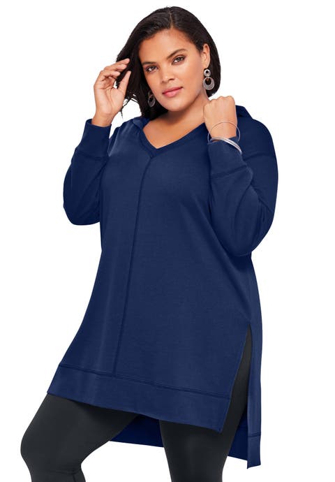 French Terry Tunic Hoodie (Plus)