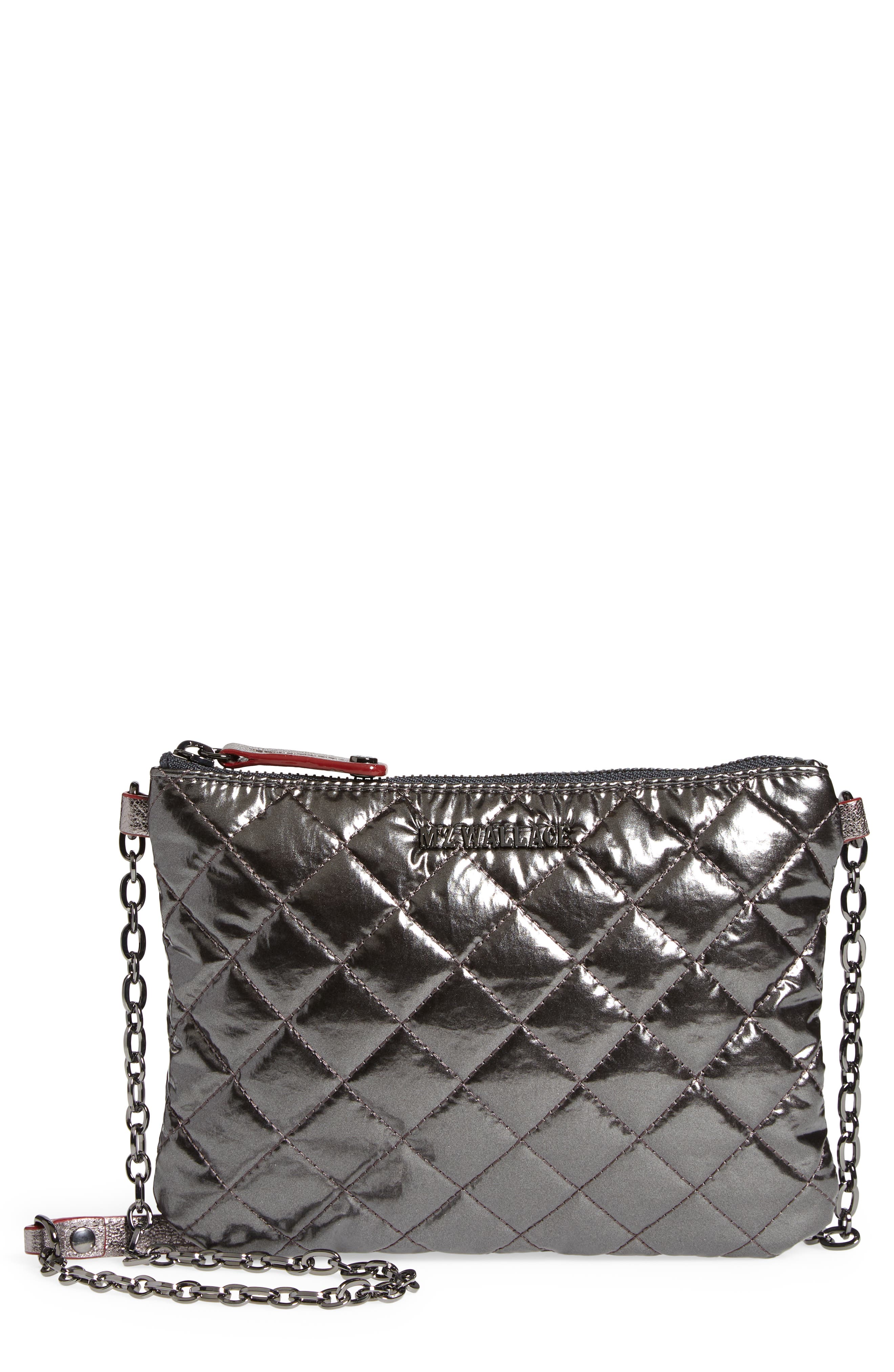 Ruby Quilted Crossbody Bag, Main, color, ANTHRACITE METALLIC LACQUER