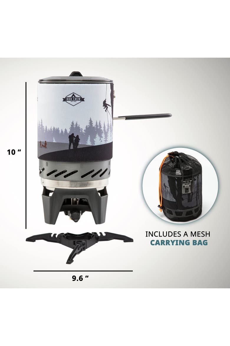 Portable Stove & Cooking System with 1L Pot, Compact Propane Stove Cooktop with Handle, Alternate, color, Black