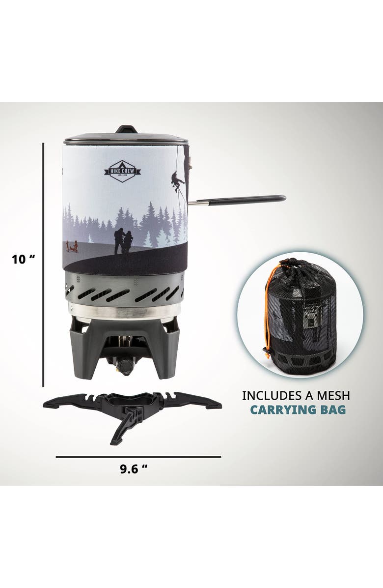 Hike Crew Portable Stove & Cooking System with 1L Pot, Compact Propane Stove Cooktop with Handle, Alternate, color, Black