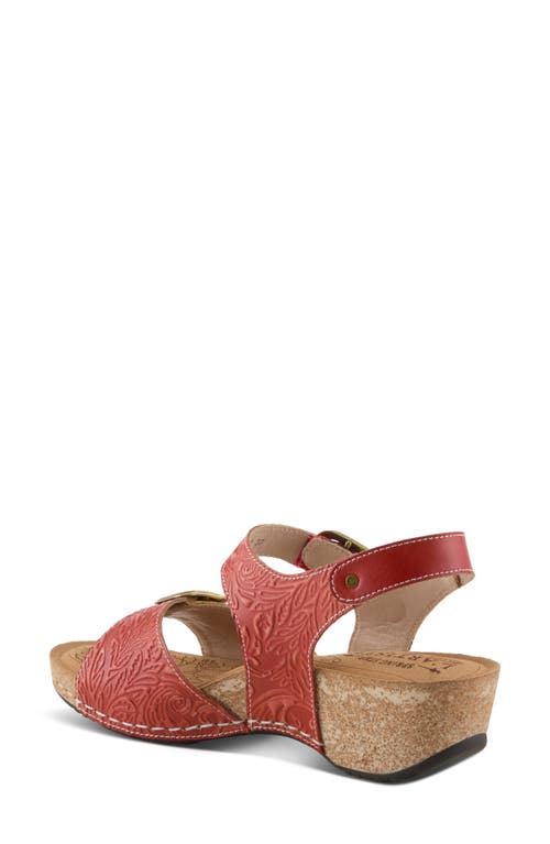 L'artiste By Spring Step Osuna Ankle Strap Platform Sandal In Red Multi