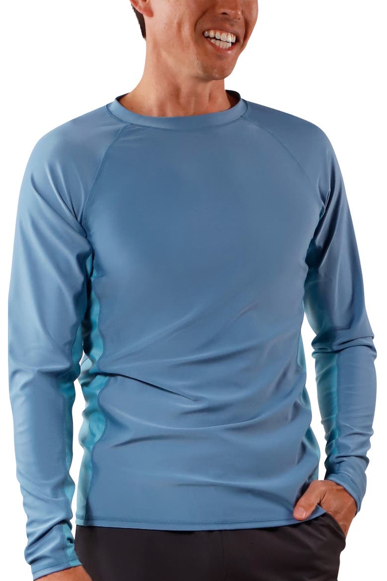 Long Sleeve Crew Sun & Swim Shirt, Main, color, Baltic/Lagoon