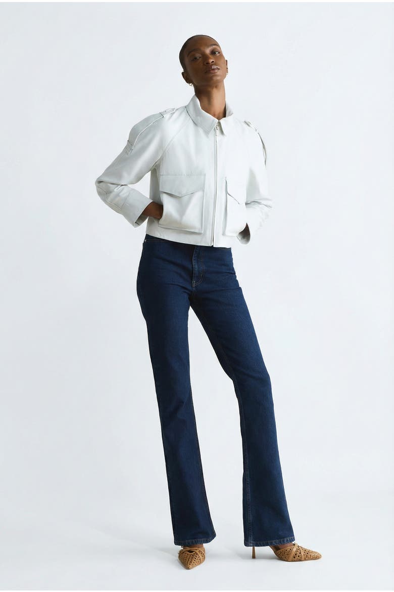 Rose Leather Jacket, Alternate, color, White