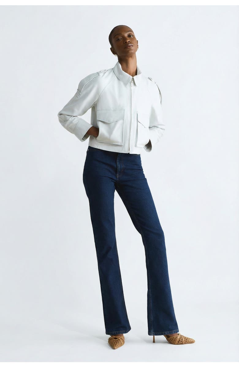 FURNIQ UK Rose Leather Jacket, Alternate, color, White