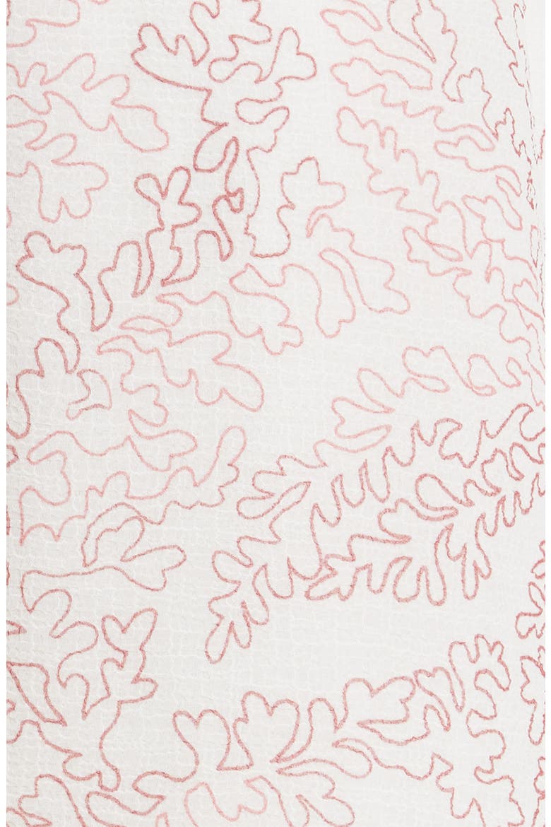 Evelyna Textured Leaf Print Georgette Dress, Alternate, color, IVORY