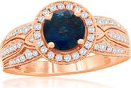 SOUZANA by Suzy Levian 14K Rose Gold 1.57ct Sapphire & 0.93cttw Diamond Ring
