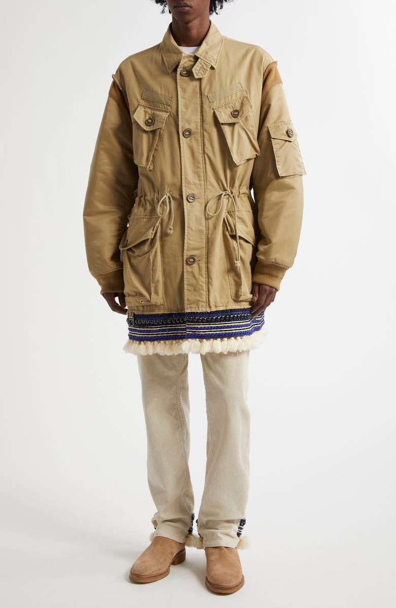 Undercover Military Jacket with Beaded Trim, Alternate, color, 