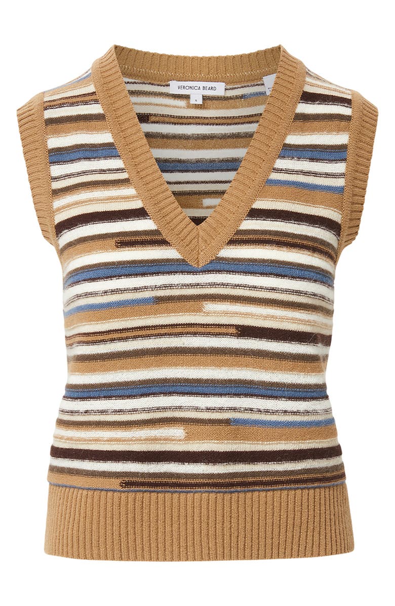 Veronica Beard Helenka Wool & Cashmere Blend Sweater Vest, Alternate, color, Dark Acorn Multi