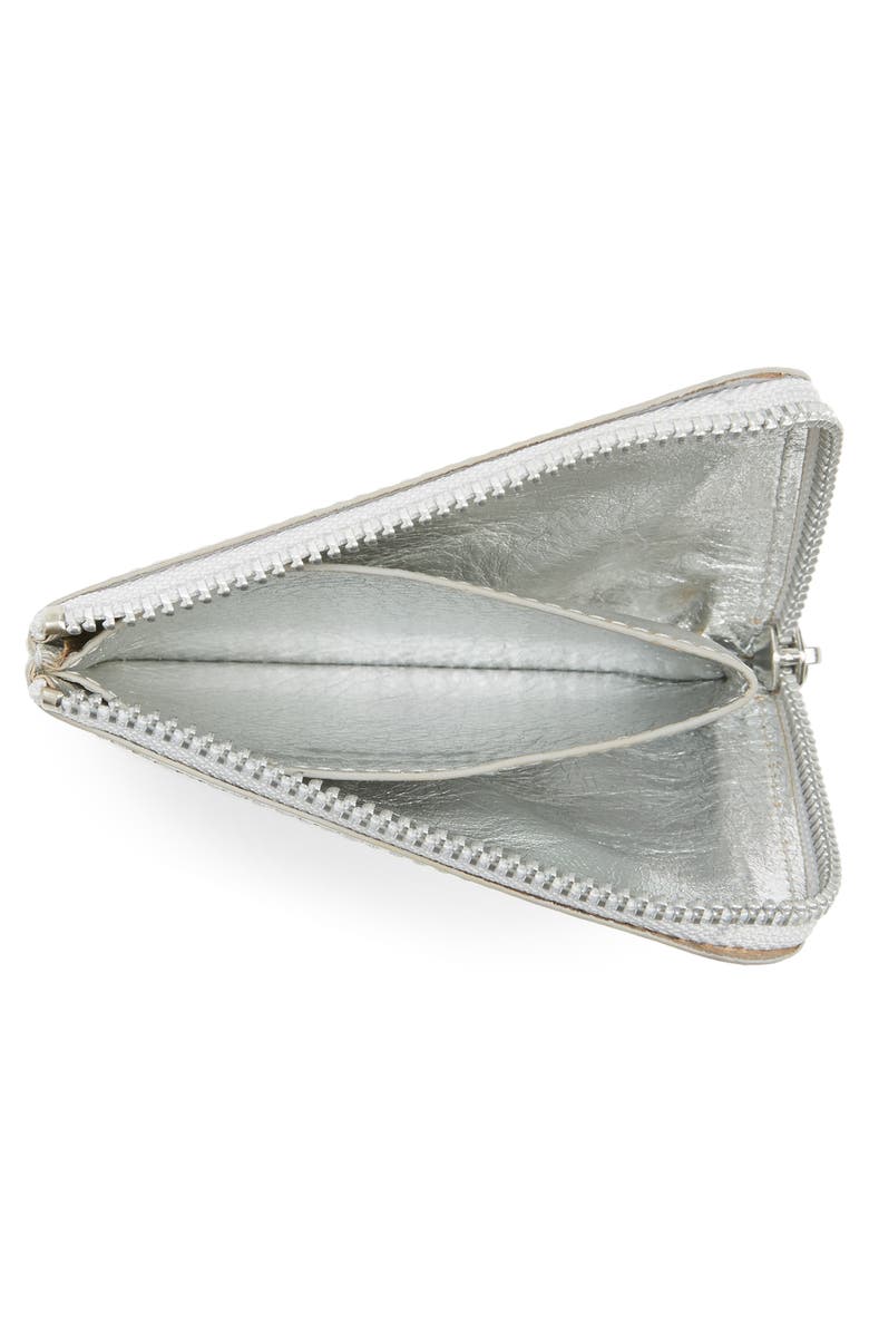 Comme des Garçons Wallets Metallic Leather Half Zip Wallet, Alternate, color, 