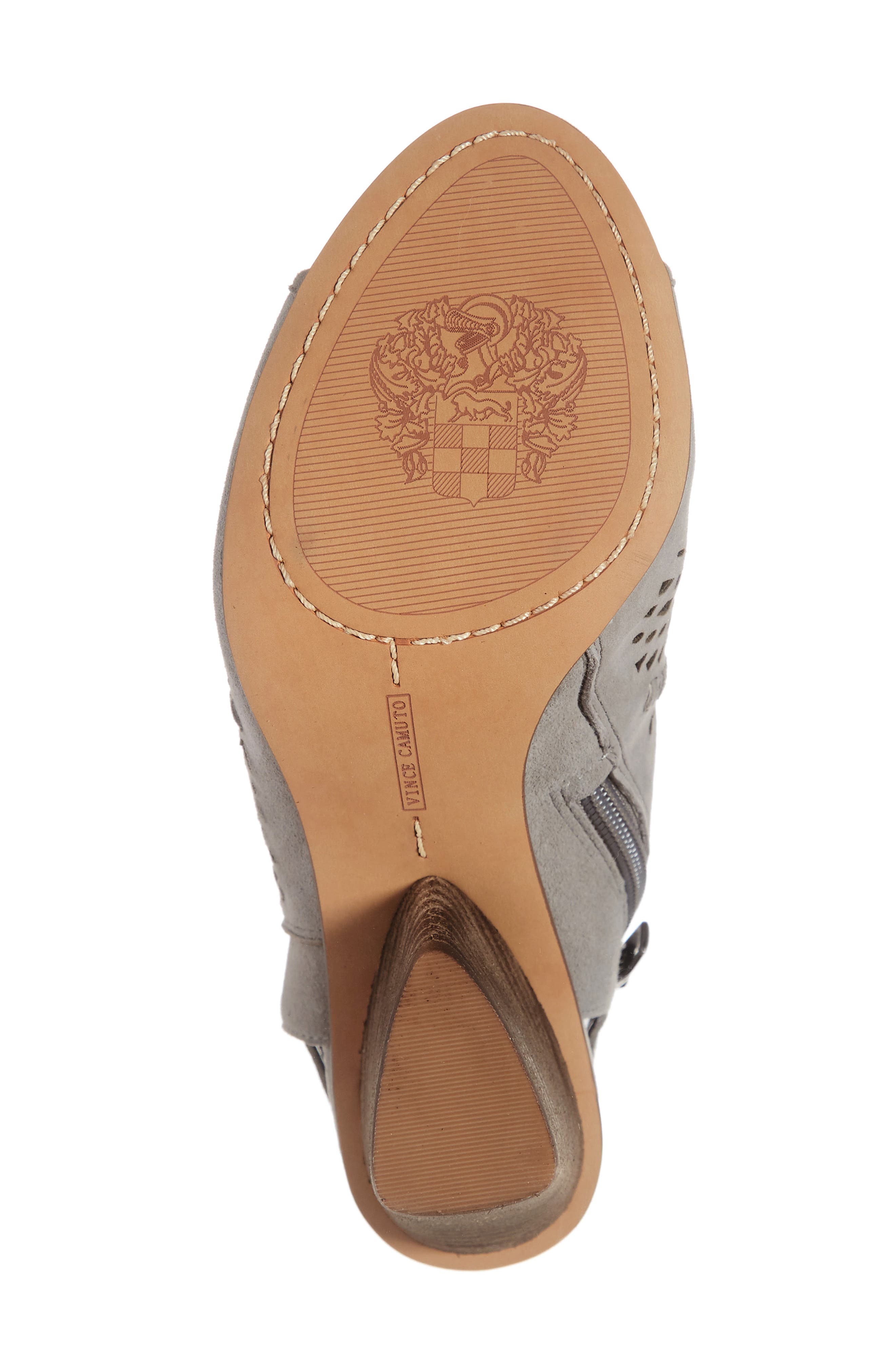 Derechie Perforated Shield Sandal, Alternate, color, STORM GREY SUEDE