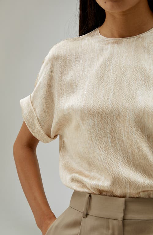 Lilysilk Print Pearl Satin Silk T-shirt Top