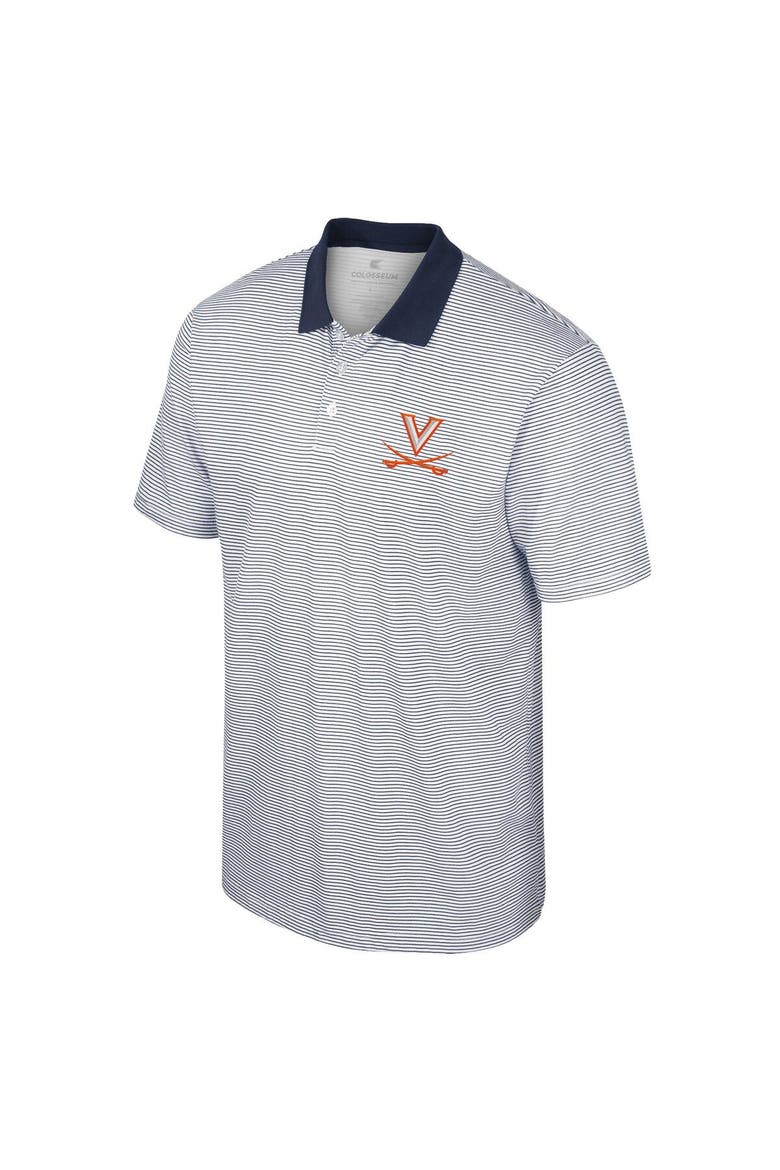 Men's Colosseum White/Navy Virginia Cavaliers Print Stripe Polo, Alternate, color, White