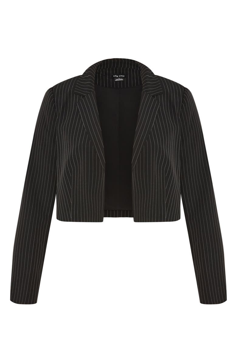 City Chic Alayah Stripe Crop Jacket, Alternate, color, Stripe