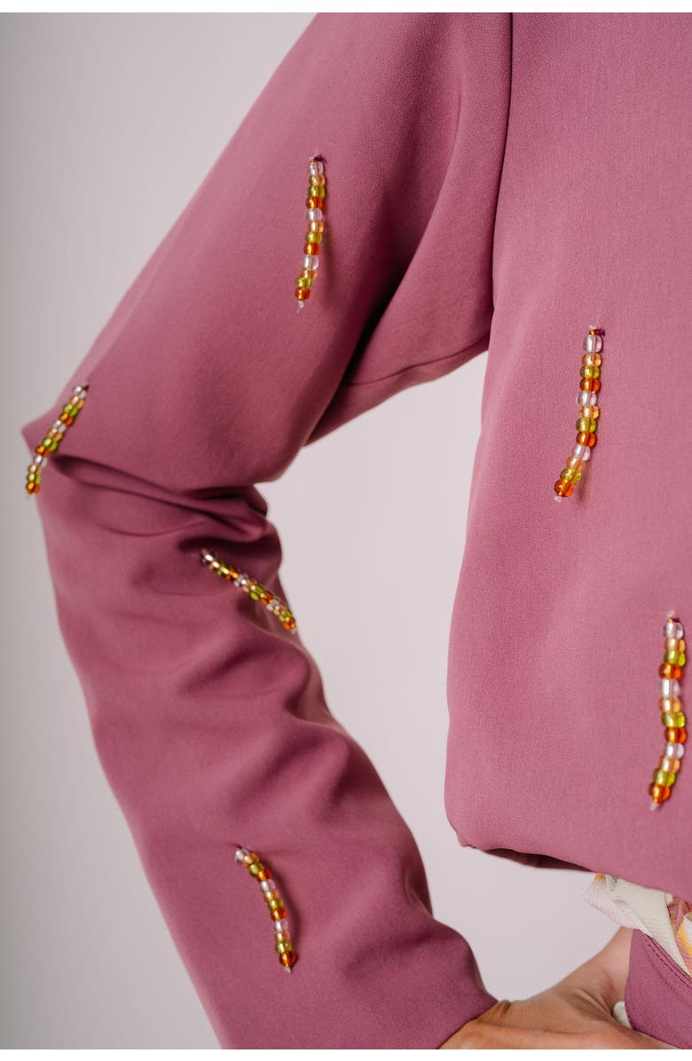 San Malo Lara Beaded Oversized Blazer, Alternate, color, Purple