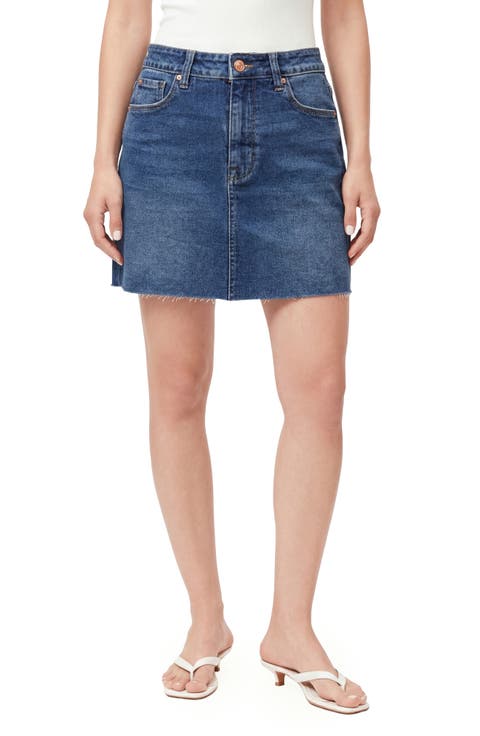 The High Waist Denim Miniskirt