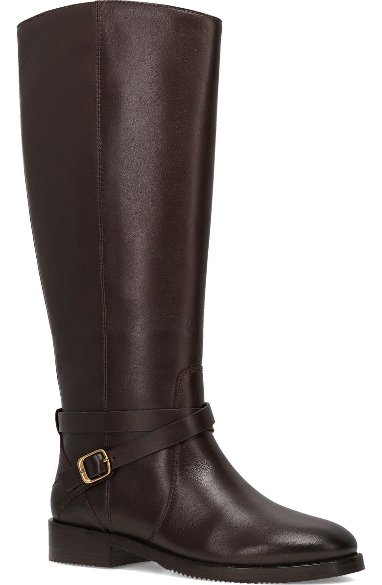 Frye Melissa Button Knee High Riding Boot, Main, color, Dark Brown