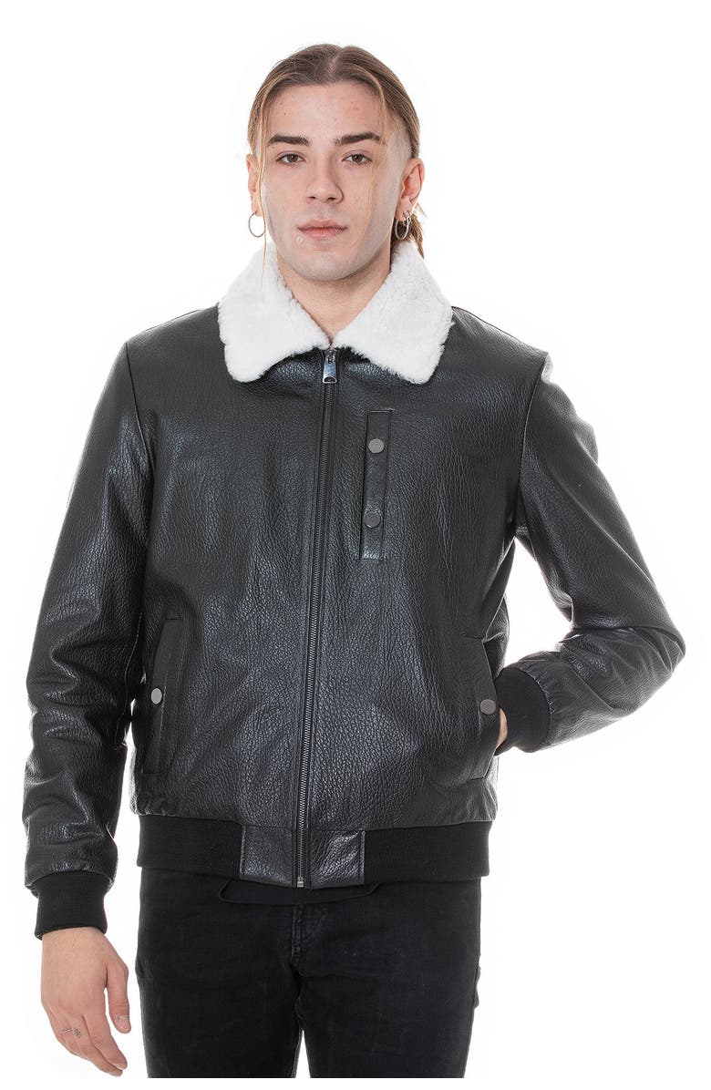 Furniq UK Winston Sheepskin Jacket, Alternate, color, Black