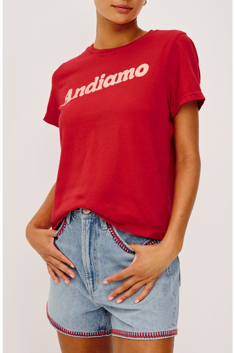 x Giadzy The Classic Crewneck Graphic T-Shirt, Alternate, color, ANDIAMO TOMATO