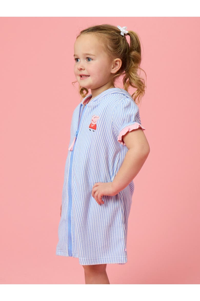 Peppa Pig Terry Full-Zip Cover-Up, Alternate, color, Periwinkle Stripe Peppa Pig