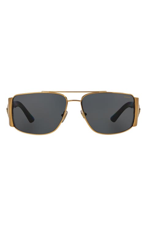 63mm Polarized Oversize Rectangular Sunglasses