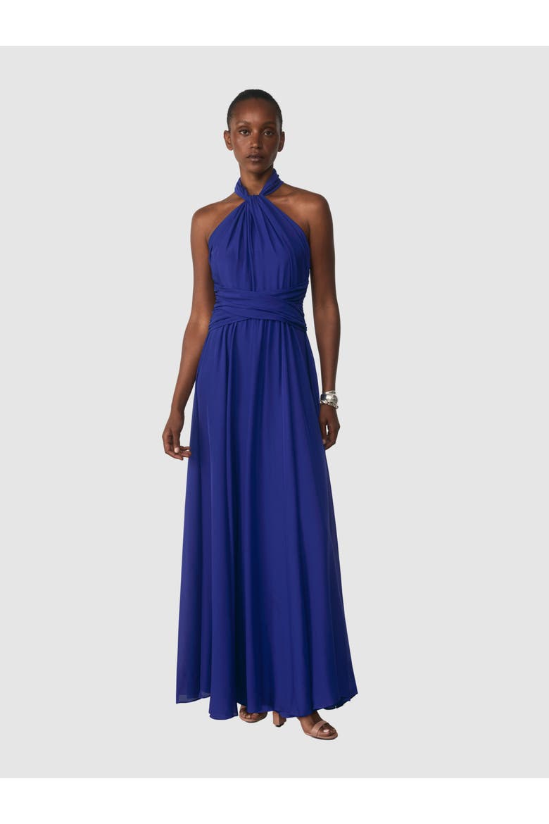 Rivera Silk Halter Maxi Dress, Main, color, Blue